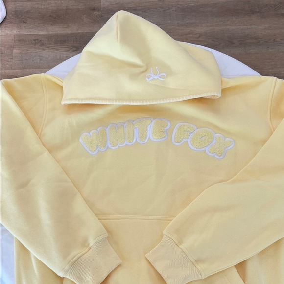 White Fox Boutique Other - White Fox Puff Lettering Yellow Hoodie
